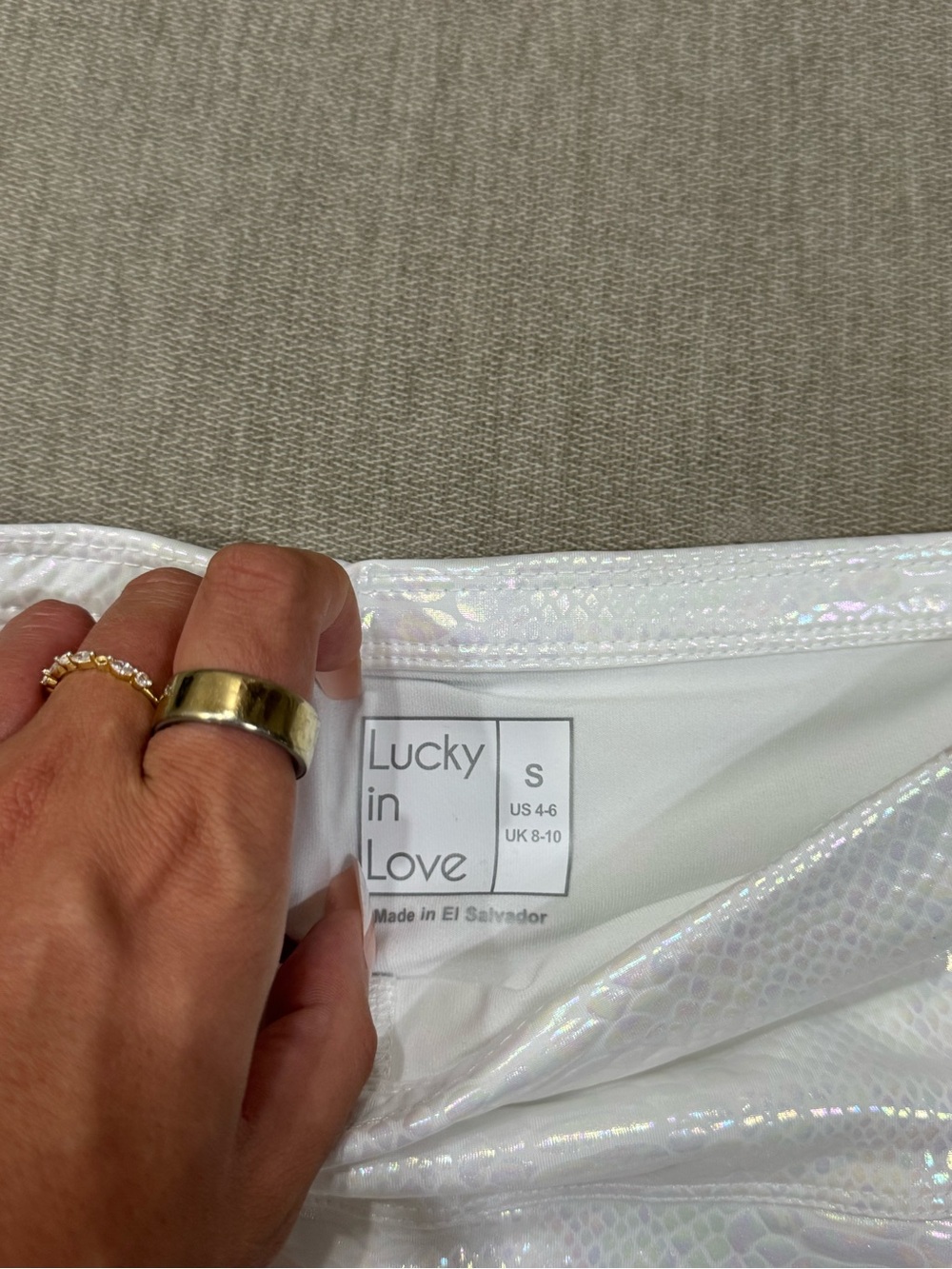 Lucky in Love Iridescent White Python Scallop Tennis Skirt/Skort - Picture 5 of 8